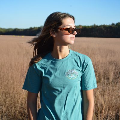 East Hampton Town Airport Seaplane Tee - Eucalyptus Blue