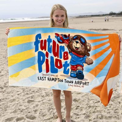 East Hampton Town Airport Kids Beach Towel – Future Pilot