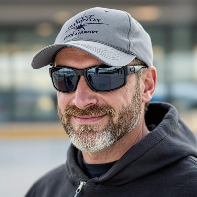 East Hampton Town Airport Embroidered Classic Dad Style Ball Cap - Grey